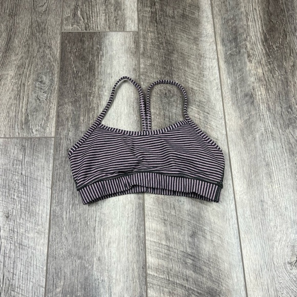Lululemon Purple Stripe Sports Bra - Picture 1 of 13